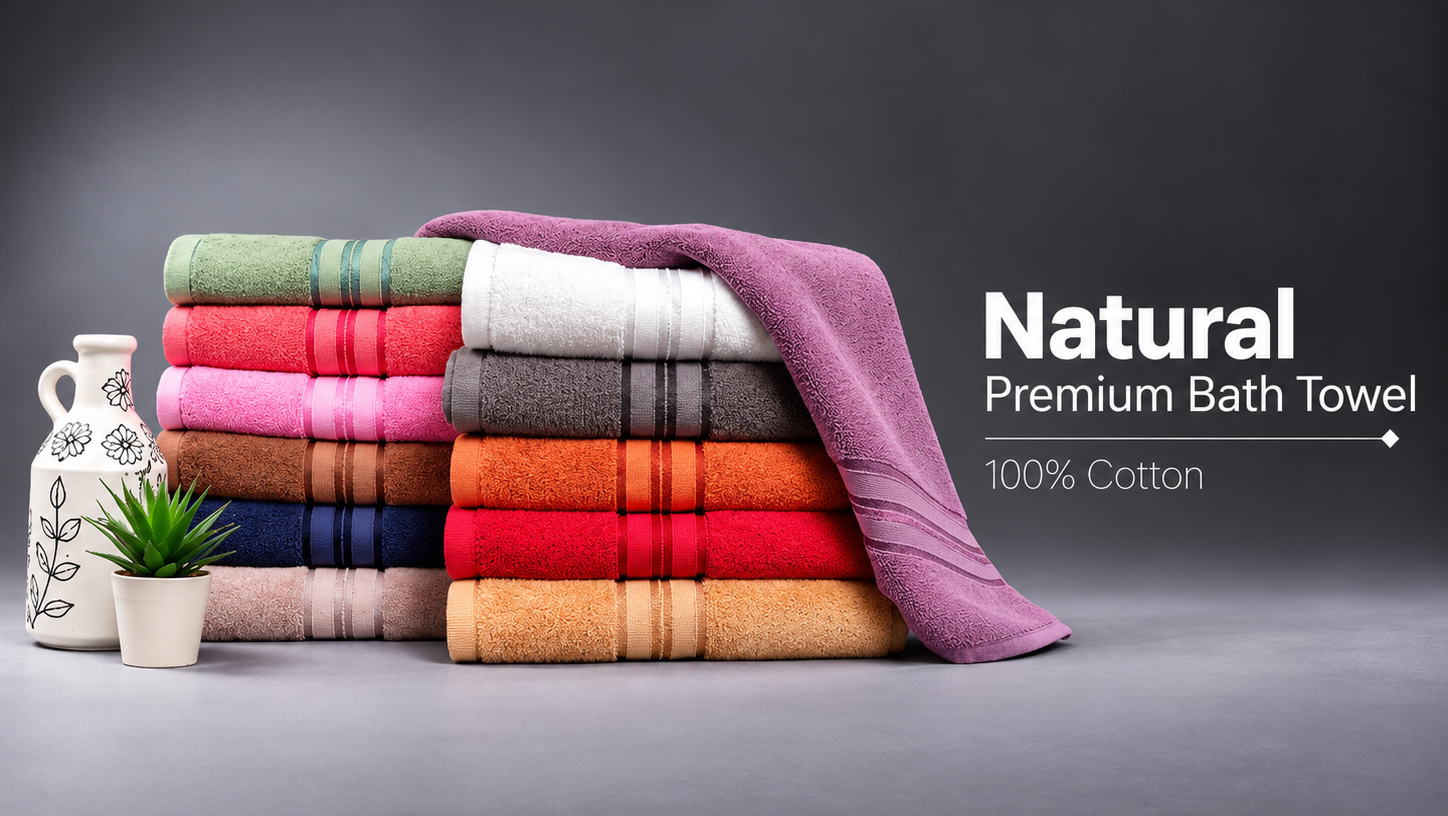 Natural Premium Cotton Towel Display